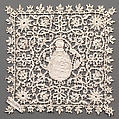 Chalice veil depicting Saint Blaise, patron saint of Dubrovnik., Needle lace, punto in aria, punto di Ragusa, linen, Croatian