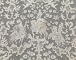 Cravat end or rabat, Linen, bobbin lace (point d'Angleterre), Flemish, Brussels