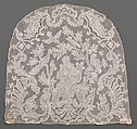 Cap crown, Linen, bobbin lace (Mechlin), Flemish