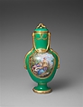 Vase with cover (vase à flacon) (one of a pair), Sèvres Manufactory (French, 1740–present), Soft-paste porcelain, French, Sèvres