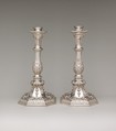 Pair of candlesticks, Edward Wakelin British, Silver, British, London
