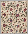 Panel, Silk embroidered on cotton, Indian, probably Gujarat