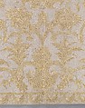 Bedspread, Cotton, embroidered with silk, British