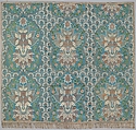 Panel of lace-patterned silk, Lampas, silk and metal thread, French
