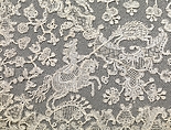 Cravat end or rabat, Linen, bobbin lace (point d'Angleterre), Flemish, Brussels