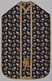 Chasuble, Plain-weave silk, brocaded, Italian, probably Venice