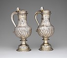 Flagon (one of a pair), Gilded silver, British, London