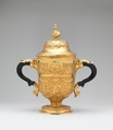 Two-handled cup with cover, William Gilchrist (Scottish, active 1736), Gold, ebony, Scottish, Edinburgh