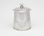 Tankard engraved with scenes of the Great Plague and the Great Fire of London, I N (British, active mid-late 17th century), Silver, British, London