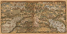 Orpheus Charming the Animals, Canvas worked with silk thread; tent, stem, split, knot, long-and-short, and couching stitches, British