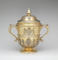 Two-handled cup with cover, Thomas Farren (British, active ca. 1707–d. 1743), Silver gilt, British, London