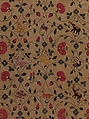 Bedcover, Cotton, embroidered with silk, Indian, Gujarat for British market