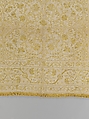 Table cover, Linen embroidered with silk, Spanish or Portuguese