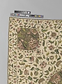 Bedcover, Silk and metal-wrapped thread on linen, British