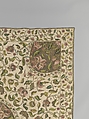 Bedcover, Silk and metal-wrapped thread on linen, British