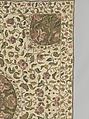Bedcover, Silk and metal-wrapped thread on linen, British