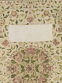 Bedcover, Silk and metal-wrapped thread on linen, British