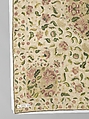 Bedcover, Silk and metal-wrapped thread on linen, British
