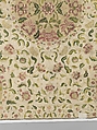 Bedcover, Silk and metal-wrapped thread on linen, British