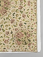 Bedcover, Silk and metal-wrapped thread on linen, British