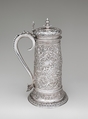 Flagon (one of a pair), Attributed to Richard Blackwell II (British, active ca. 1646–1670), Silver gilt, British, London