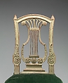 Side chair (one of a pair), Walnut, carved and painted grey; velvet upholstery, French