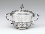 Two-handled cup with cover, I H (British, mid–late 17th century), Silver, British, London