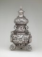 Incense burner, T L (British, mid-late 17th century), Silver, British, London