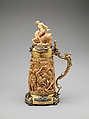 Tankard with cover, Franchi and Son, Fictile ivory, mounted in silver, parcel gilt, British, London, after German, Augsburg original