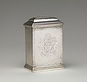 Tea caddy (one of a pair), Augustin Courtauld (British, 1685–1751), Silver, British, London