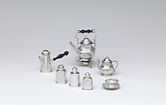 Miniature coffeepot with cover, David Clayton (British, active 1689), Silver, wood, British, London