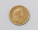 Two guineas coin of William and Mary, Medalist: Norbert Roettier (Flemish, Antwerp ca. 1666–1727 Choisy-le-Roi), Gold, British