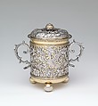 Cup with two handles and cover, Silver; gilded silver, British, London