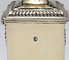 Pair of perfume bottles, John Bodington (British, active 1688–1727), Silver gilt, glass inside, British, London