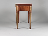 Game table, David Roentgen (German, Herrnhaag 1743–1807 Wiesbaden, master 1780), Oak and walnut, veneered with mahogany, maple, holly (the last two partially stained); iron, steel, brass, gilt bronze; felt and partially tooled and gilded leather, German, Neuwied am Rhine