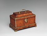 Tea chest, Abraham Roentgen (German, 1711–1793), Oak, cedar, veneered with rosewood; brass, iron, and steel, German, Neuwied am Rhein