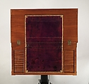 Game table, David Roentgen (German, Herrnhaag 1743–1807 Wiesbaden, master 1780), Oak and walnut, veneered with mahogany, maple, holly (the last two partially stained); iron, steel, brass, gilt bronze; felt and partially tooled and gilded leather, German, Neuwied am Rhine