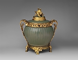 Potpourri bowl with cover, Stoneware; gilt-bronze mounts, Chinese with French mounts