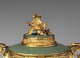 Potpourri bowl with cover, Stoneware; gilt-bronze mounts, Chinese with French mounts