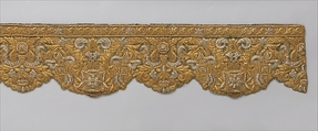 Border, Silk and metal thread, French