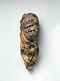 Satyr head harp ornament, Carved and gilded wood, French