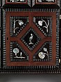 Cabinet, Attributed to Herman Doomer (Dutch, Anrath ca. 1595–1650 Amsterdam), Oak veneered with ebony, snakewood, rosewood, kingwood, cedar and other woods; mother-of-pearl, ivory, green stained bone, Dutch, Amsterdam