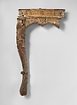Small table leg, Oak, carved; remnants of gesso and gilding, French