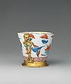 Cup, Hard-paste porcelain, gilt brass, Japanese