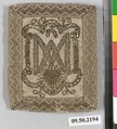 Scapular (?) (one of a pair), Silk and metal thread, German