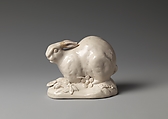 Hare, Salt-glazed stoneware, British, Staffordshire