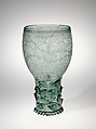 Goblet (Roemer) with map of the Rhine River, Glass, engraved with a diamond point, Dutch, probably Amsterdam