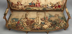 America, Tapestry upholstery by Beauvais, Carved and gilded wood; wool, silk, French, Beauvais