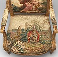Armchair, Tapestry upholstery by Beauvais, Carved and gilded wood; wool, silk, French, Beauvais