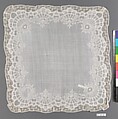 Handkerchief, Linen, bobbin lace, French